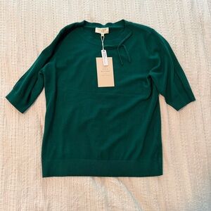 VILA Teal Sweater with Bow Accent